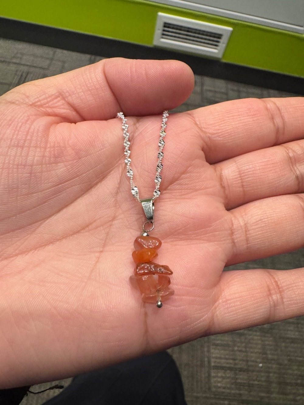 Carnelian Chip Pendant Necklace - Women Jewelry - Picture 5 of 9
